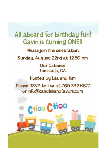 Choo Choo Train - Baby Shower Petite Invitations