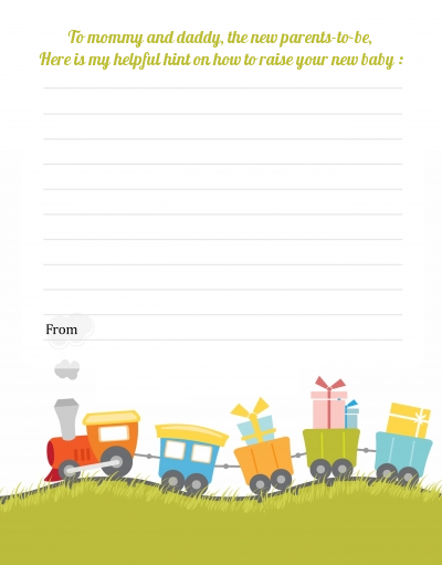 Choo Choo Train - Baby Shower Notes of Advice