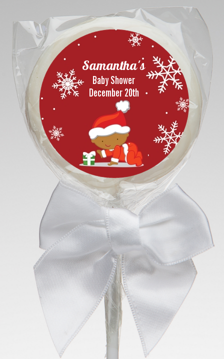  Christmas Baby Snowflakes African American - Personalized Baby Shower Lollipop Favors A