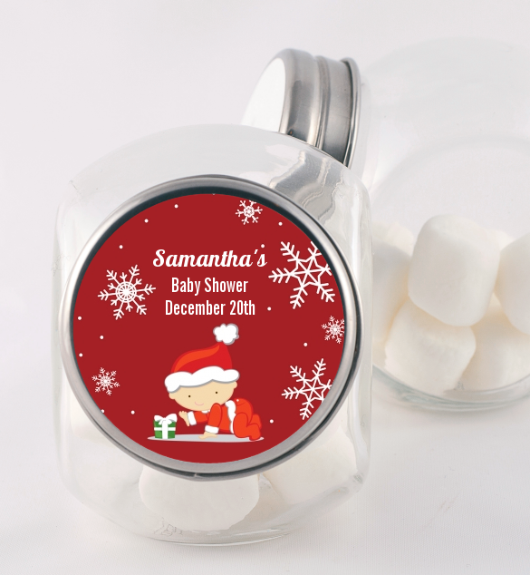  Christmas Baby Snowflakes - Personalized Baby Shower Candy Jar A