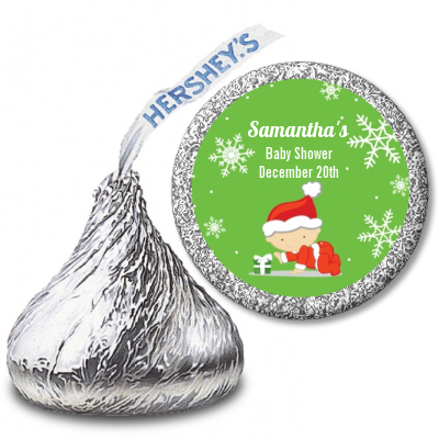  Christmas Baby Snowflakes - Hershey Kiss Baby Shower Sticker Labels A