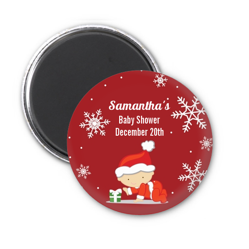  Christmas Baby Snowflakes - Personalized Baby Shower Magnet Favors A