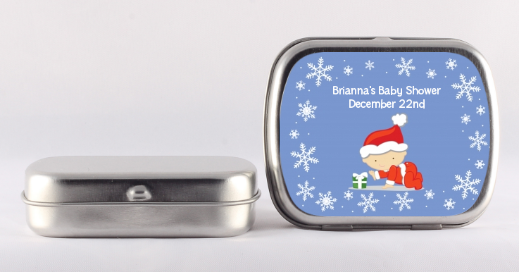  Christmas Baby Snowflakes - Personalized Baby Shower Mint Tins A