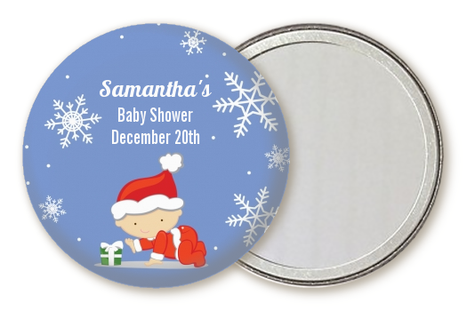  Christmas Baby Snowflakes - Personalized Baby Shower Pocket Mirror Favors A