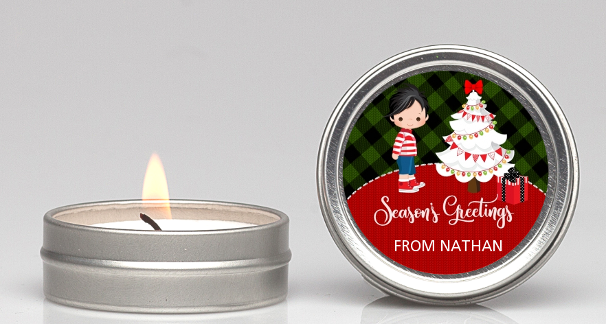  Christmas Boy - Christmas Candle Favors OPTION 1