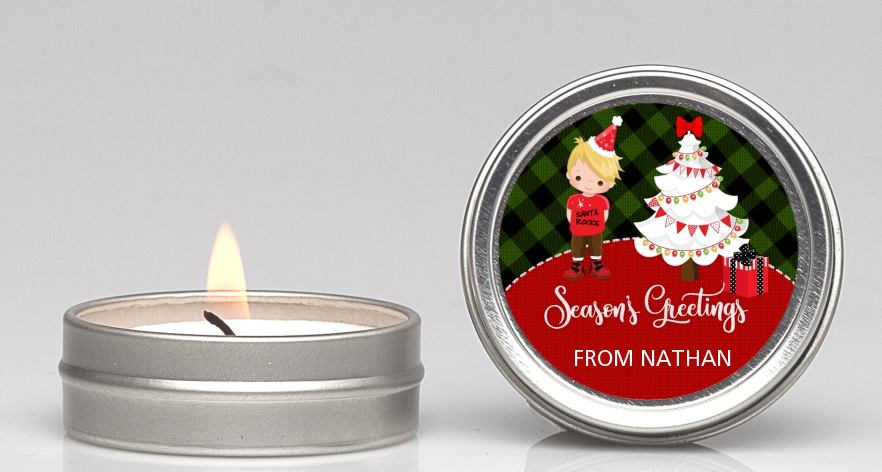  Christmas Boy - Christmas Candle Favors OPTION 1