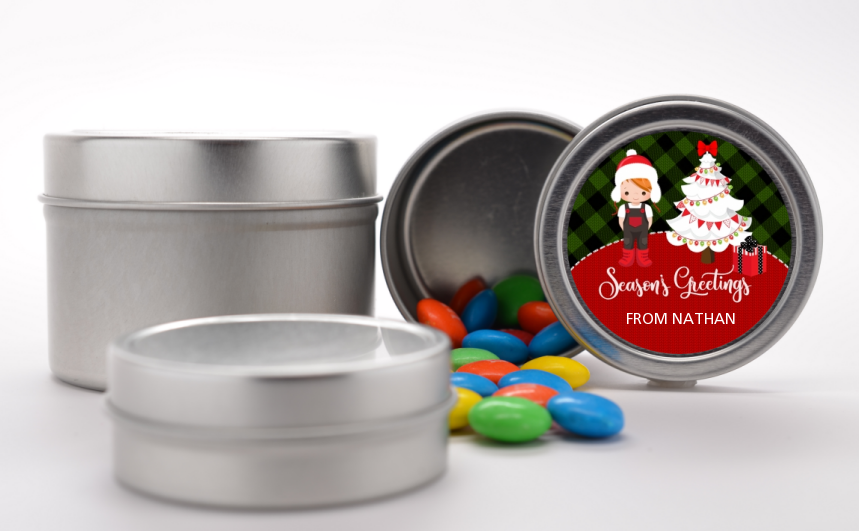  Christmas Boy - Custom Christmas Favor Tins OPTION 1