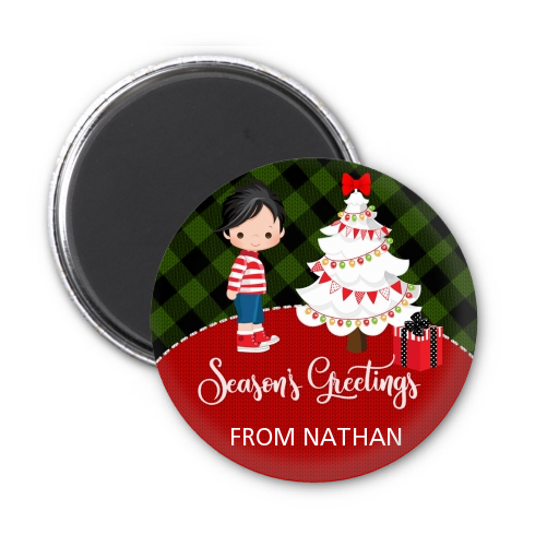 Christmas Boy - Personalized Christmas Magnet Favors OPTION 1