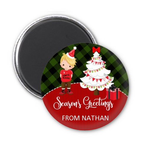  Christmas Boy - Personalized Christmas Magnet Favors OPTION 1