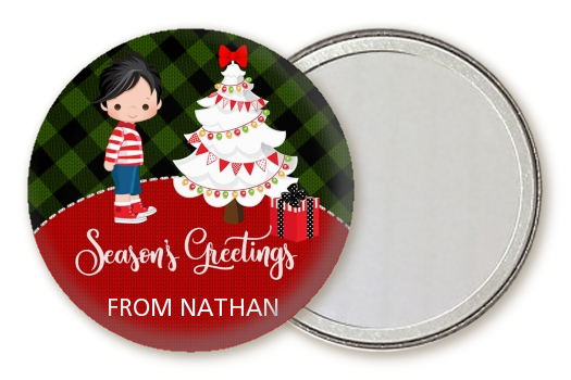  Christmas Boy - Personalized Christmas Pocket Mirror Favors OPTION 1