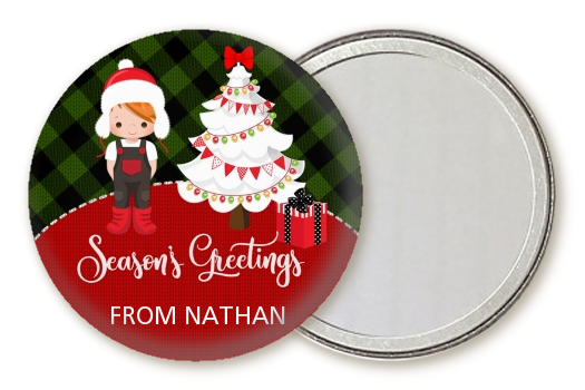  Christmas Boy - Personalized Christmas Pocket Mirror Favors OPTION 1