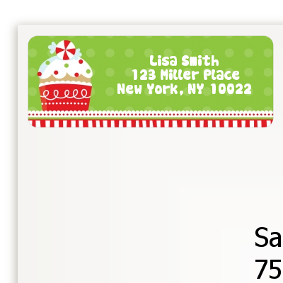 Christmas Cupcake - Christmas Return Address Labels