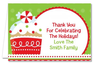 Christmas Cupcake - Christmas Thank You Cards