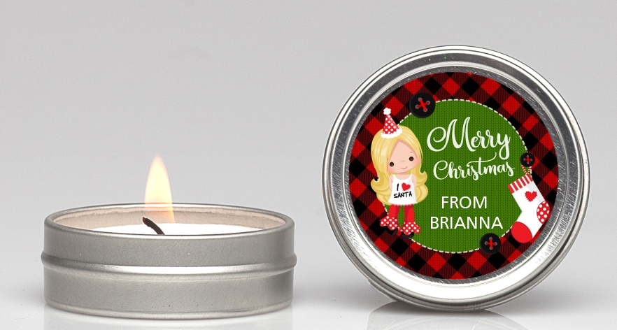  Christmas Girl - Christmas Candle Favors Option 1