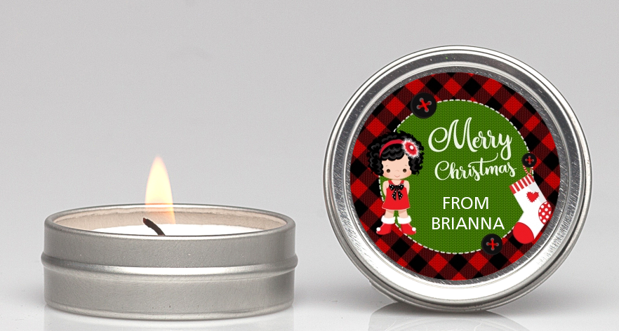  Christmas Girl - Christmas Candle Favors Option 1