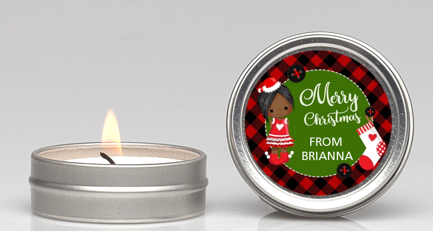  Christmas Girl - Christmas Candle Favors Option 1