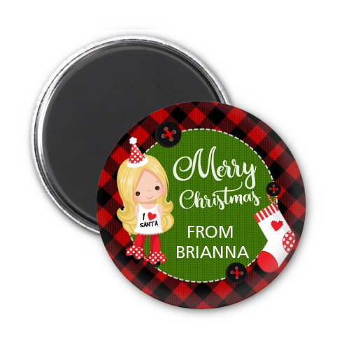  Christmas Girl - Personalized Christmas Magnet Favors Option 1