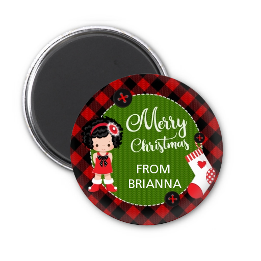  Christmas Girl - Personalized Christmas Magnet Favors Option 1