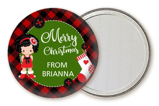  Christmas Girl - Personalized Christmas Pocket Mirror Favors Option 1