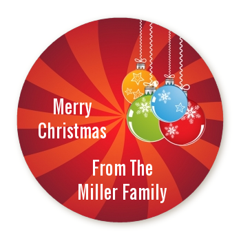  Christmas Ornaments - Round Personalized Christmas Sticker Labels 
