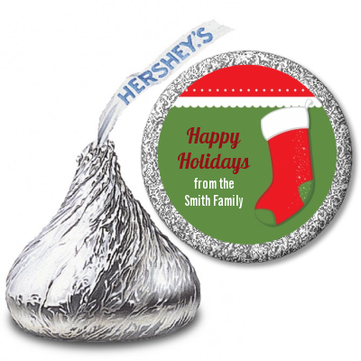 Christmas Stocking - Hershey Kiss Christmas Sticker Labels