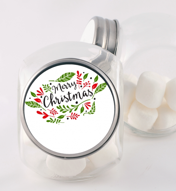  Christmas Time - Personalized Christmas Candy Jar Option 1