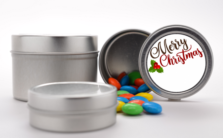  Christmas Time - Custom Christmas Favor Tins Option 1