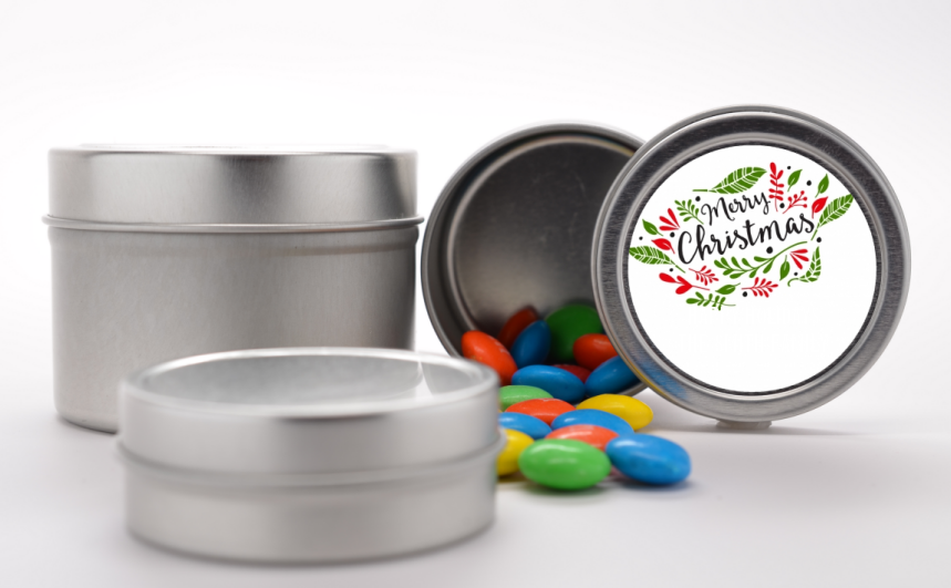  Christmas Time - Custom Christmas Favor Tins Option 1