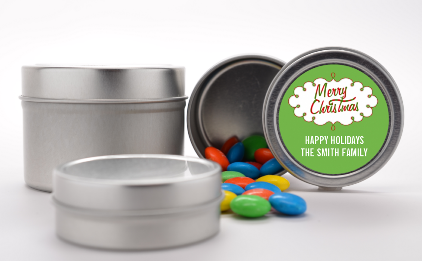  Christmas Time - Custom Christmas Favor Tins Option 1