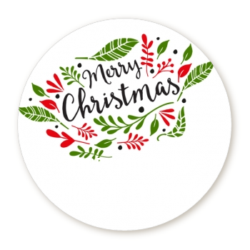  Christmas Time - Round Personalized Christmas Sticker Labels Option 1