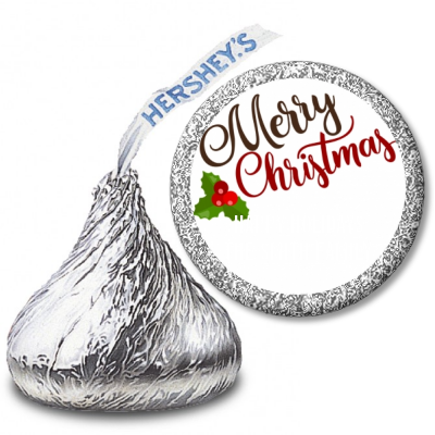  Christmas Time - Hershey Kiss Christmas Sticker Labels Option 1