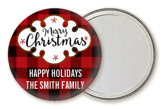  Christmas Time - Personalized Christmas Pocket Mirror Favors Option 1