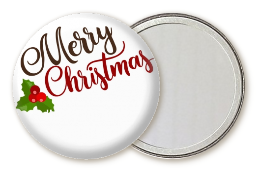  Christmas Time - Personalized Christmas Pocket Mirror Favors Option 1