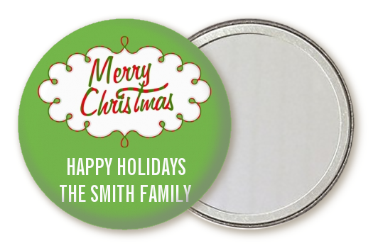  Christmas Time - Personalized Christmas Pocket Mirror Favors Option 1