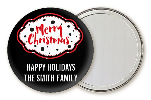  Christmas Time - Personalized Christmas Pocket Mirror Favors Option 1