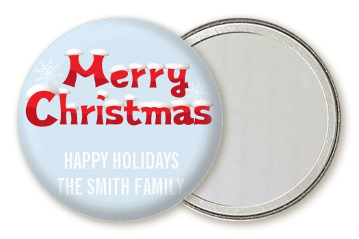  Christmas Time - Personalized Christmas Pocket Mirror Favors Option 1