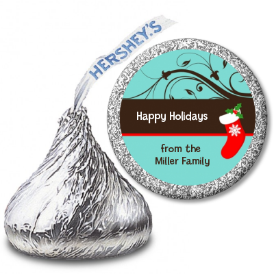 Christmas Tree and Stocking - Hershey Kiss Christmas Sticker Labels
