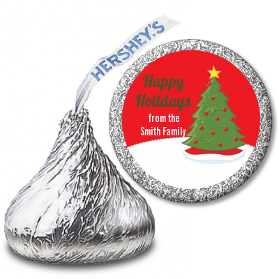 Christmas Tree - Hershey Kiss Christmas Sticker Labels