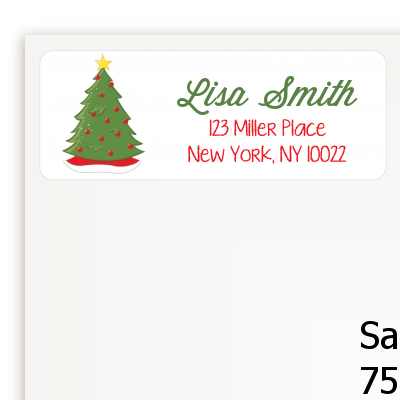 Christmas Tree - Christmas Return Address Labels