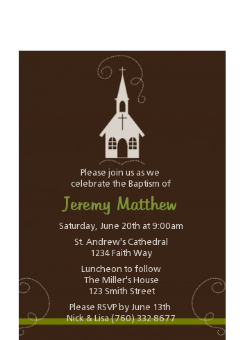 Church - Baptism / Christening Petite Invitations