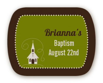 Church - Personalized Baptism / Christening Rounded Corner Stickers