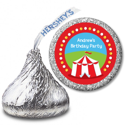 Circus Tent - Hershey Kiss Birthday Party Sticker Labels