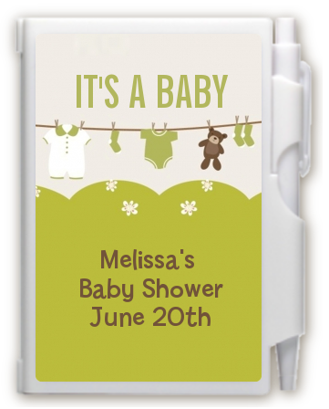 Clothesline It's A Baby - Baby Shower Personalized Notebook Favor