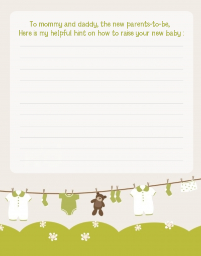 Clothesline It's A Baby - Baby Shower Notes of Advice