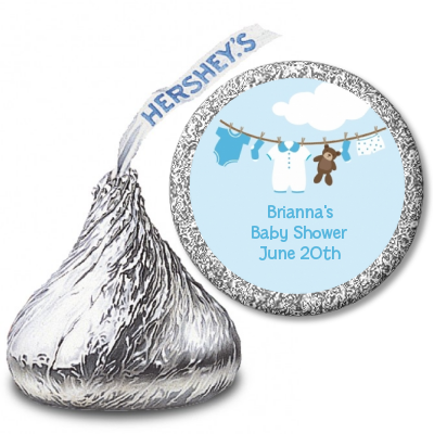 Clothesline It's A Boy - Hershey Kiss Baby Shower Sticker Labels