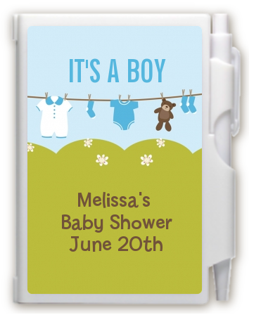 Clothesline It's A Boy - Baby Shower Personalized Notebook Favor