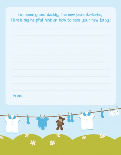 Clothesline It's A Boy - Baby Shower Notes of Advice