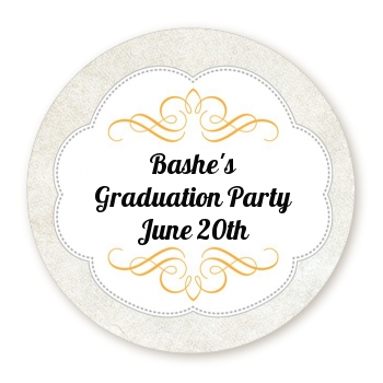  Con-Grad-ulations - Round Personalized Graduation Party Sticker Labels 
