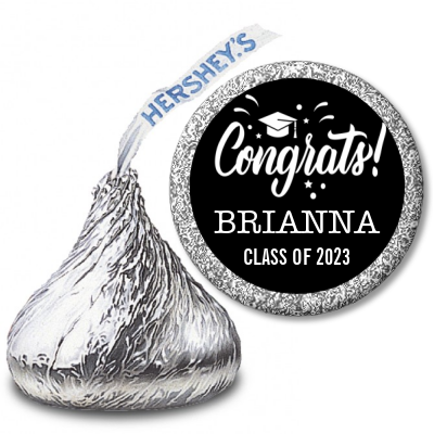Congrats to the Grad - Hershey Kiss Graduation Party Sticker Labels