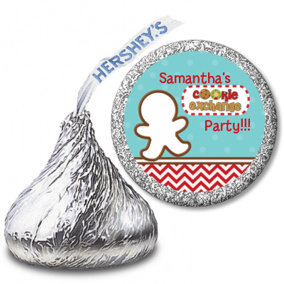 Cookie Exchange - Hershey Kiss Christmas Sticker Labels